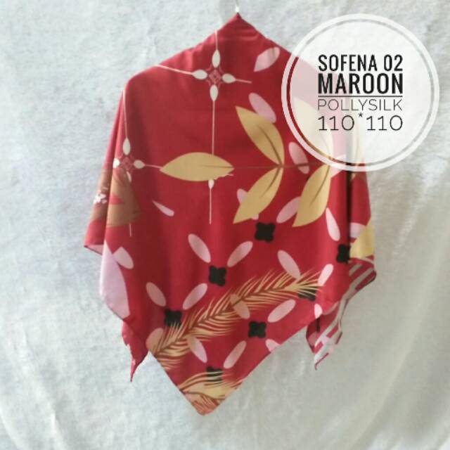 Hijab segi empat motif - Jilbab silk motif - hijab silk motif - SOFENA 02 (zaena_hijab)