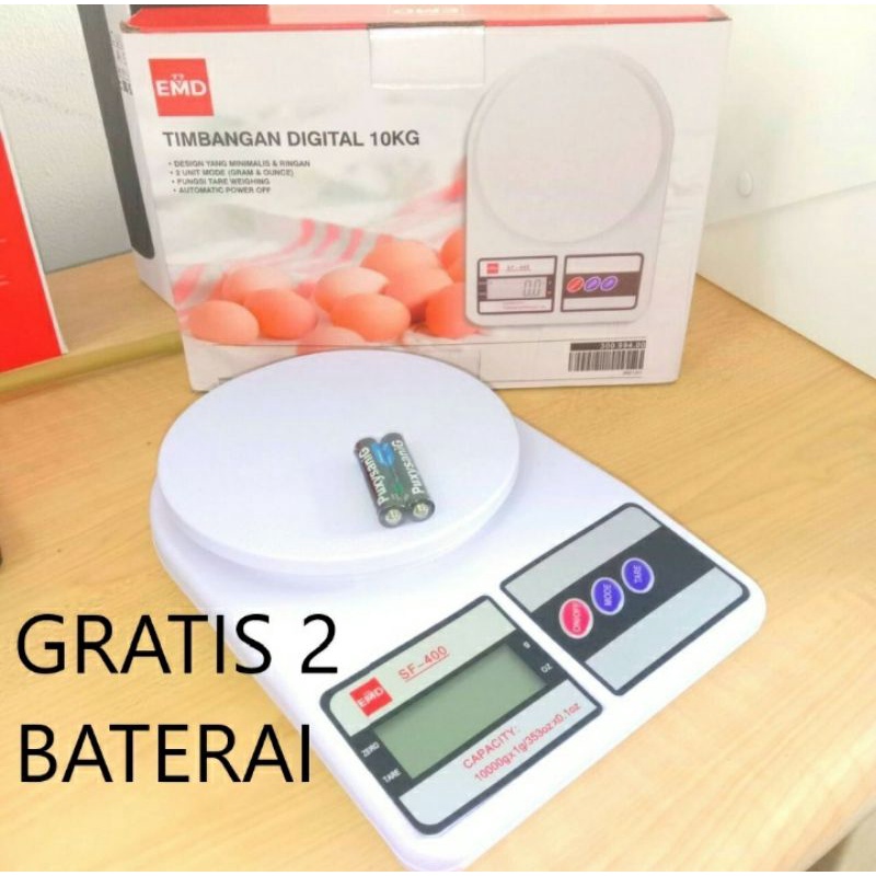 Timbangan Dapur Kue Digital SF400 10kg Kitchen Scale Weight free Baterai