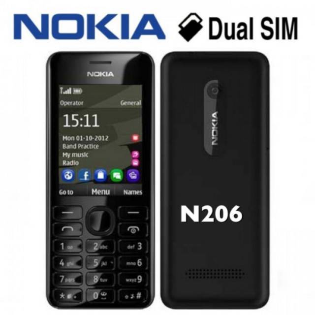 Nokia N206 Dual SIM bsa whatsapp, fb, twitter dll