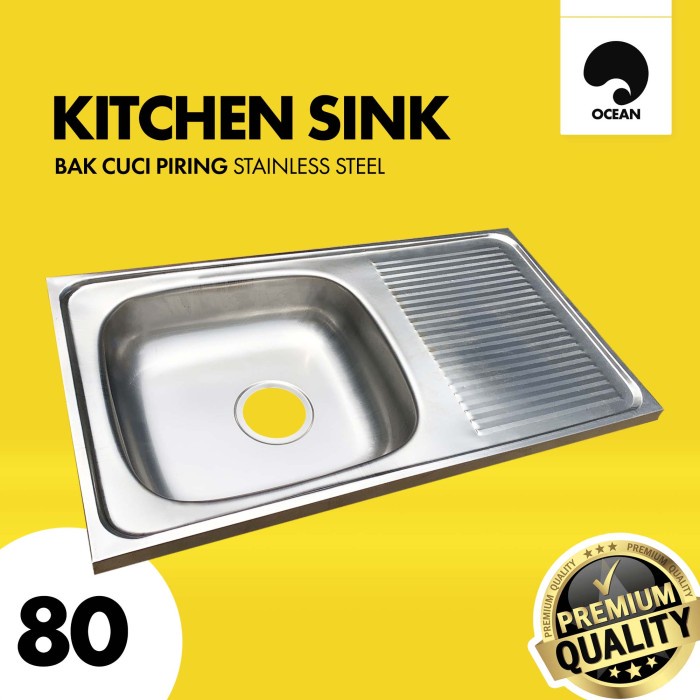 WASTAFEL CUCI PIRING  STAINLESS / BAK CUCI PIRING / KITCHEN SINK + SARINGAN &amp; AFUR | 75x45