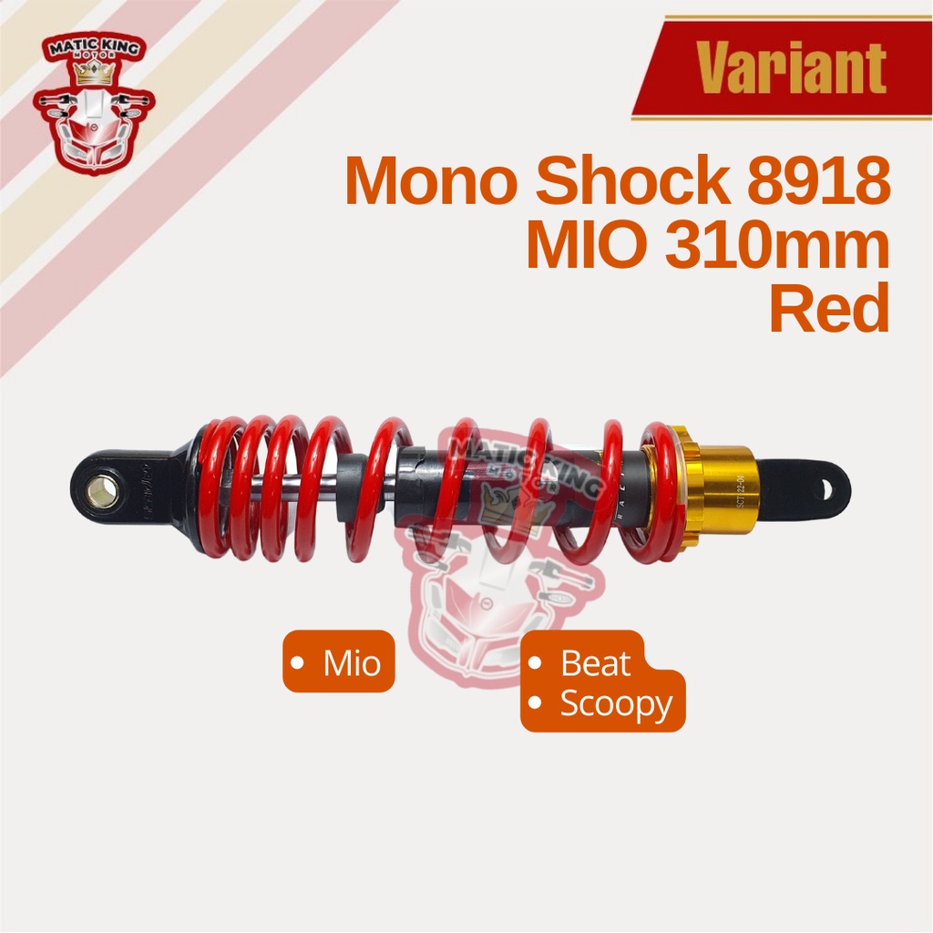 Mono Shockbreaker shock belakang Mio Sporty Smile M3 S Z Freego Gear Fino Soul GT 110 115 SCT-8918 310mm BLACK Scarlet Racing