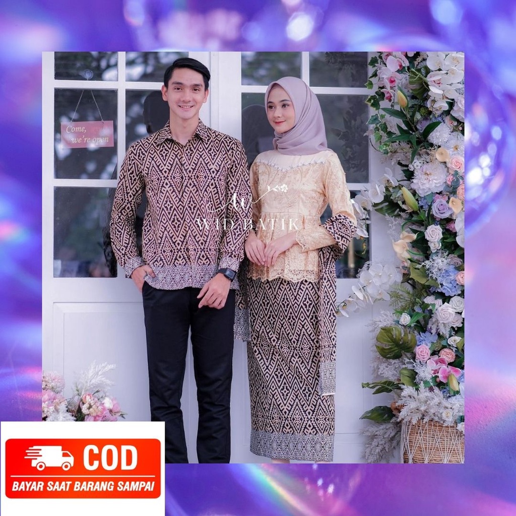 Baju batik couple pasangan wanita terbaru modern remaja dewasa Eira brokat batik | Set Couple Batik 
