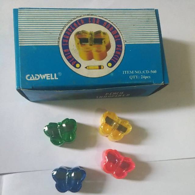 

Sharpener cadwel CD 560 rautan bentuk kupu2 harga per pack isi 24