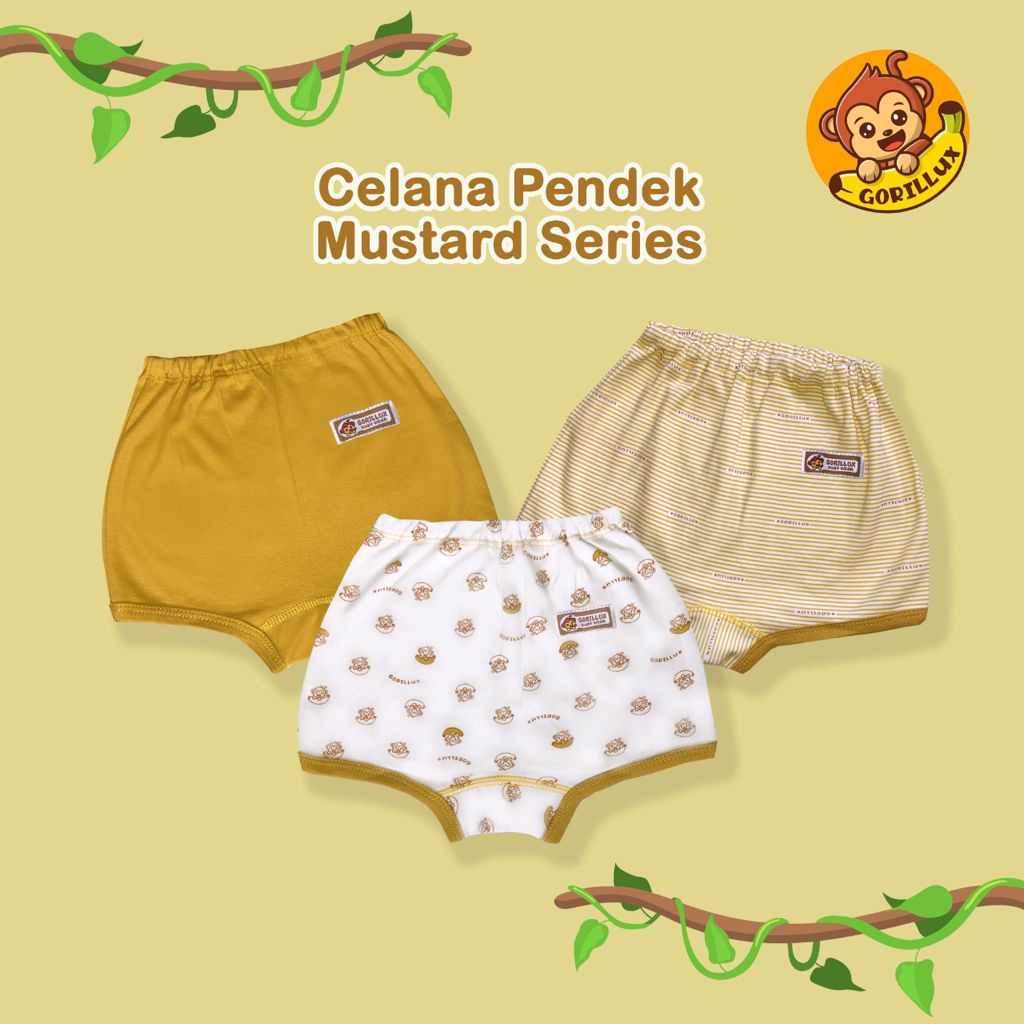 Nova Gorillux Fluffy 3 Pcs Celana Pendek Bayi Newborn Baju Baby 0-3 Bulan Perlengkapan Bayi