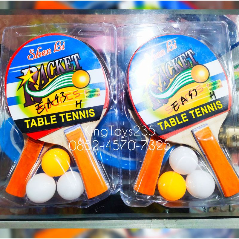 Mainan Anak Bet Raket Tenis Meja Lengkap Bola Table Tennis Tanpa Nett