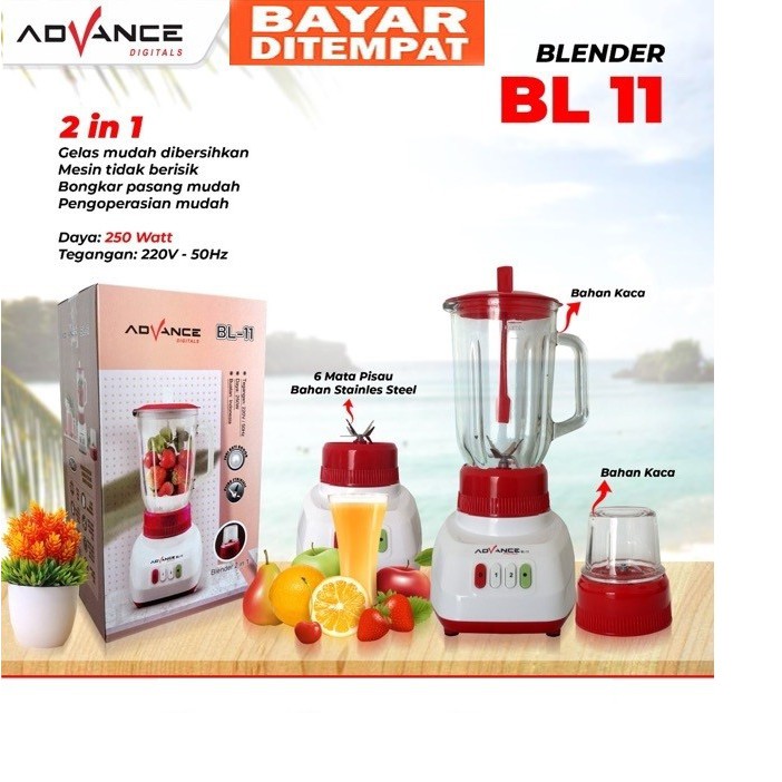 Advance BL 11 blander kaca/penggiling 2 in1 Terbaru 6 mata pisau new original