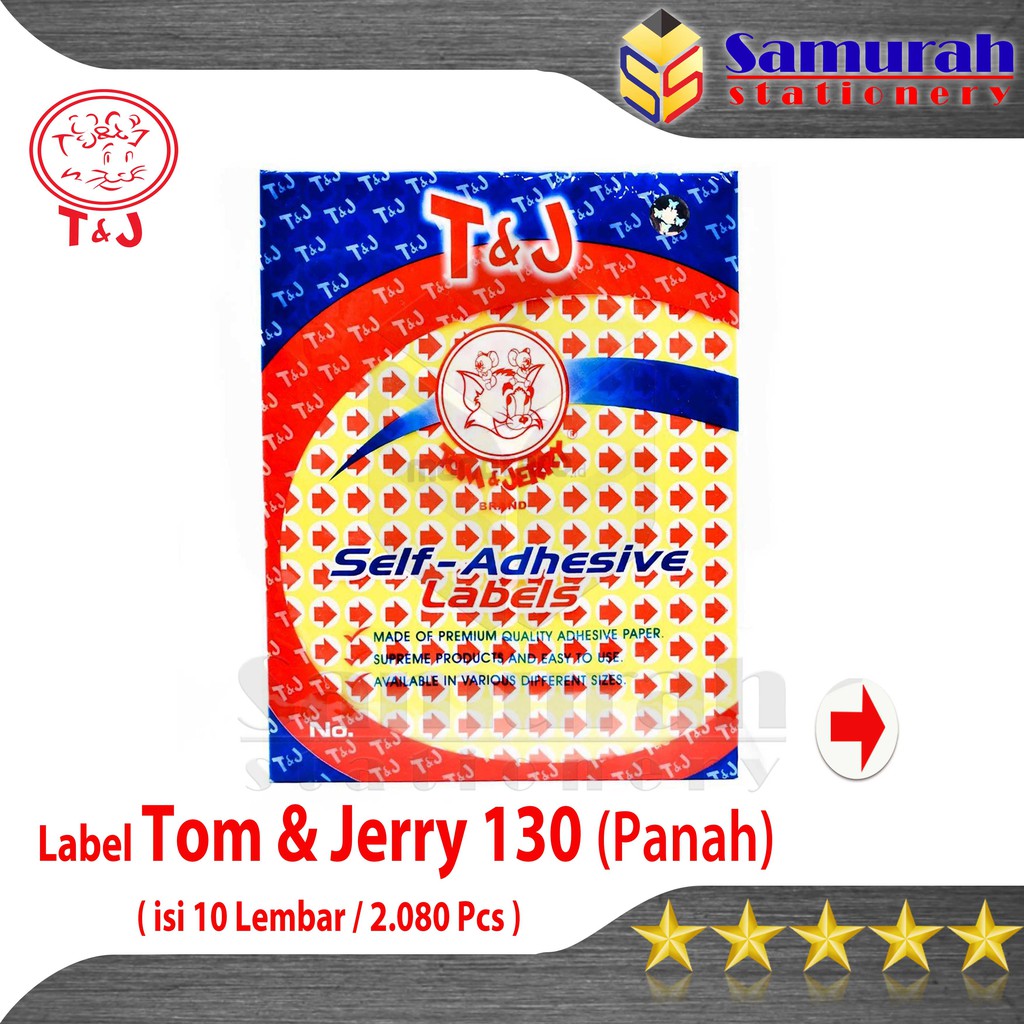 

Label Stiker Tom & Jerry No 130 Tanda Panah Merah / Kertas Sticker TJ Diameter 11mm
