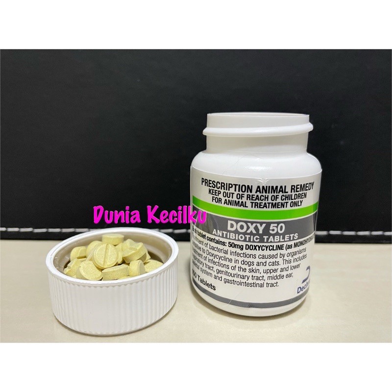 Jual Doxy 50mg Doxycycline Animal Remedy Antibiotik Anjing Kucing Per 1 Tablet Indonesia Shopee Indonesia