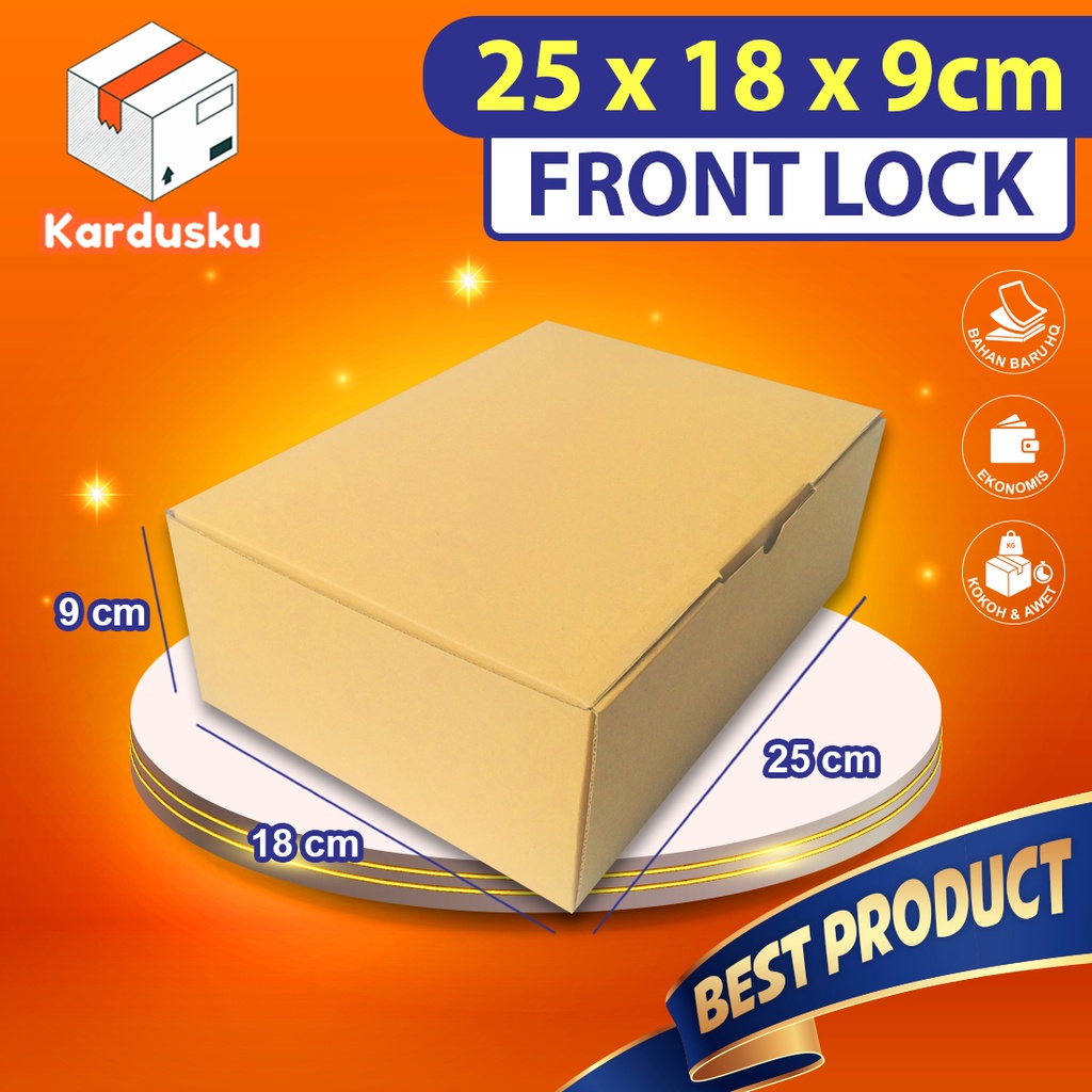 

Kardus Dus uk 25x18x9 cm (ECER) Die Cut Box Kotak Packing Aksesoris Baju Makanan Pizza Hijab Kue