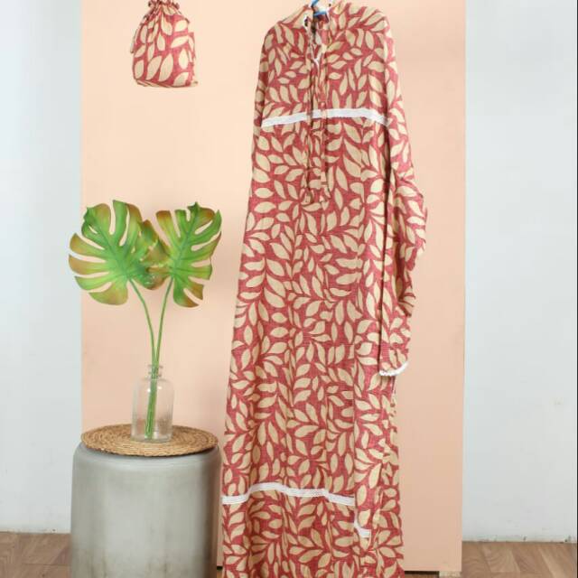 Mukena terusan full daun