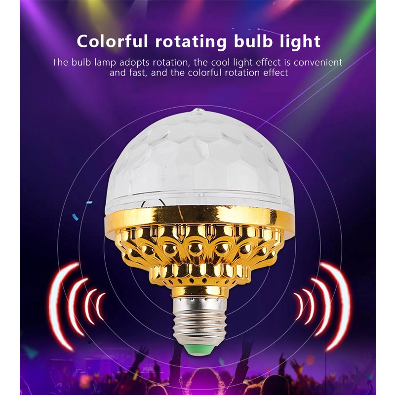 ღ Led 7 Warna Lampu Rotating Magic Ball Bulb Flash Ruang Dalam Ruangan Warna Light Ball Tahap Efek Pencahayaan Pesta Disko ktv Tahap Lampu Efek Proyektor