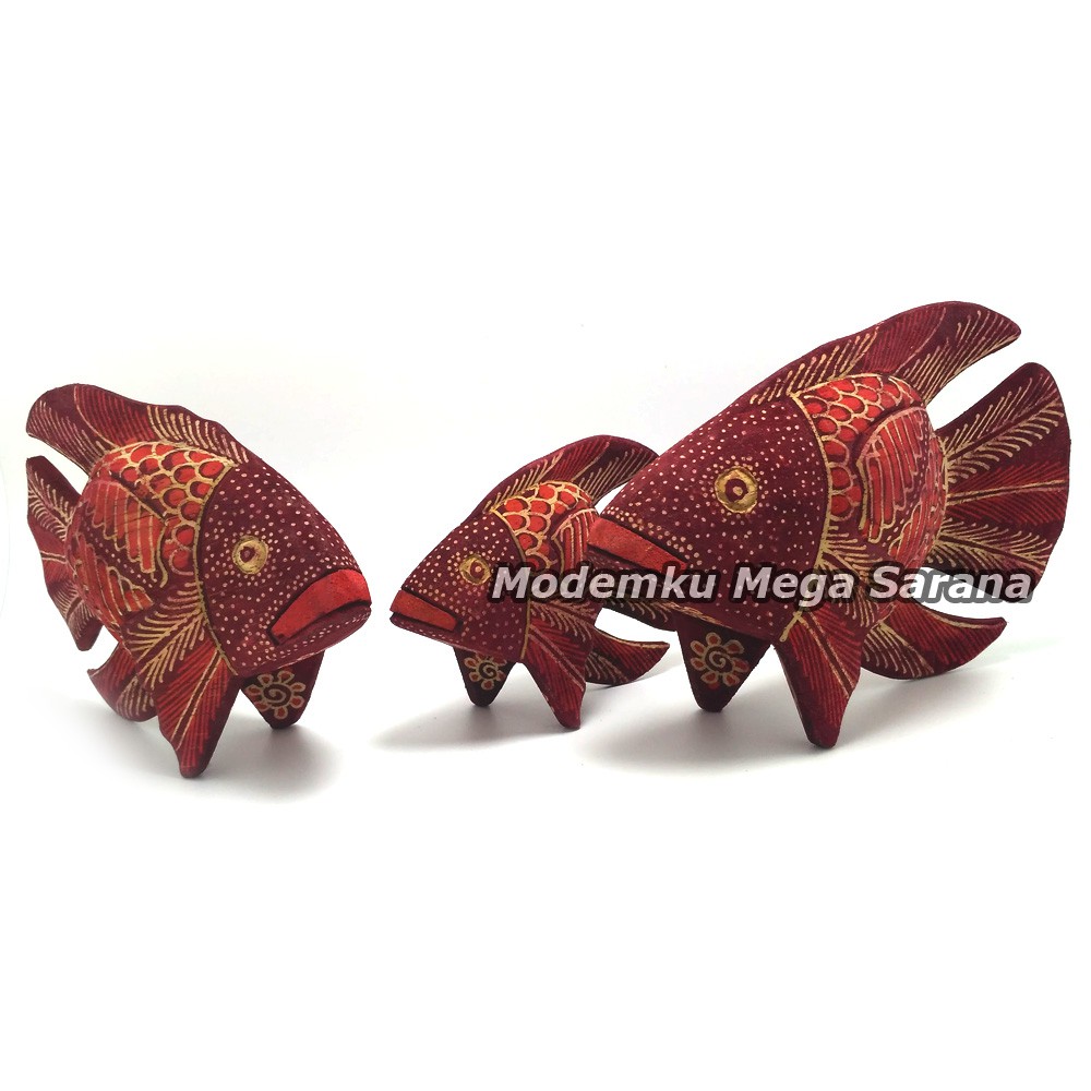 Pajangan Miniatur Ikan Batik Khas Jogja Isi 3pcs