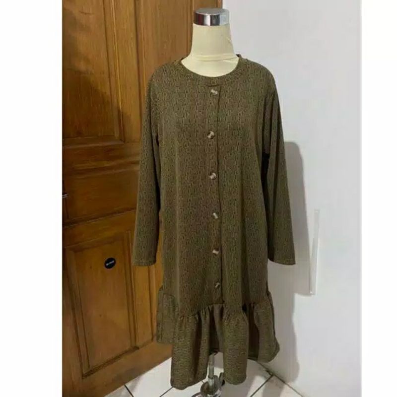 TUNIK KAOS IMPORT JUMBO XXL RIB KANCING  MELAR