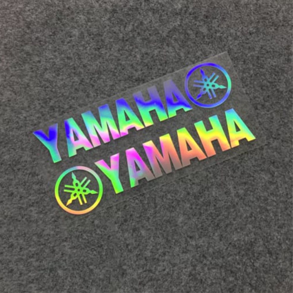 Stiker Logo Yamaha Stiker Hologram Pelangi Cutting Stiker Yamaha logo Keren