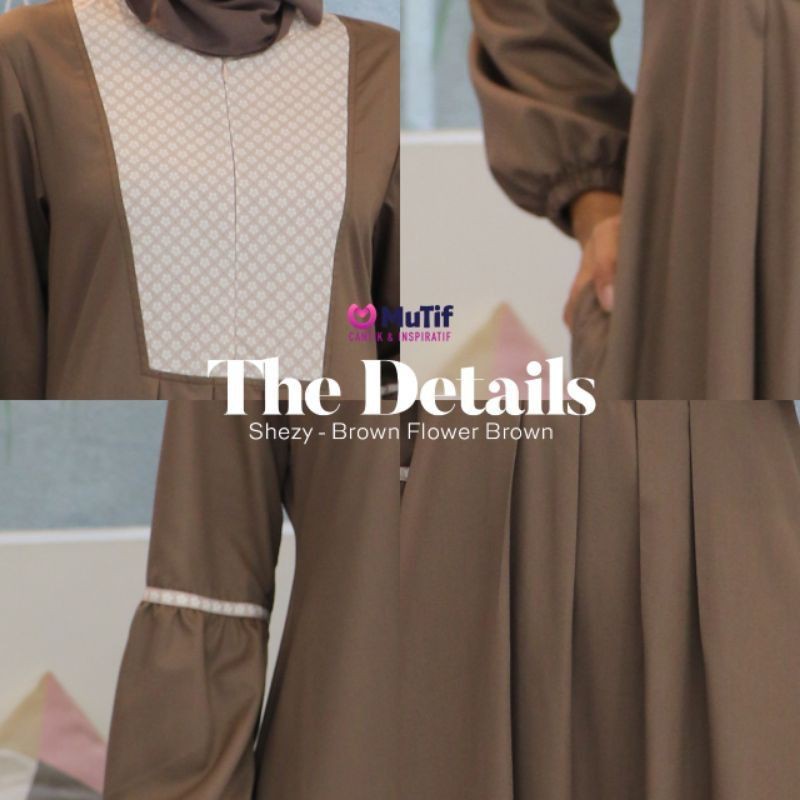 Gamis Mutif Shezy Brown - Flower Brown