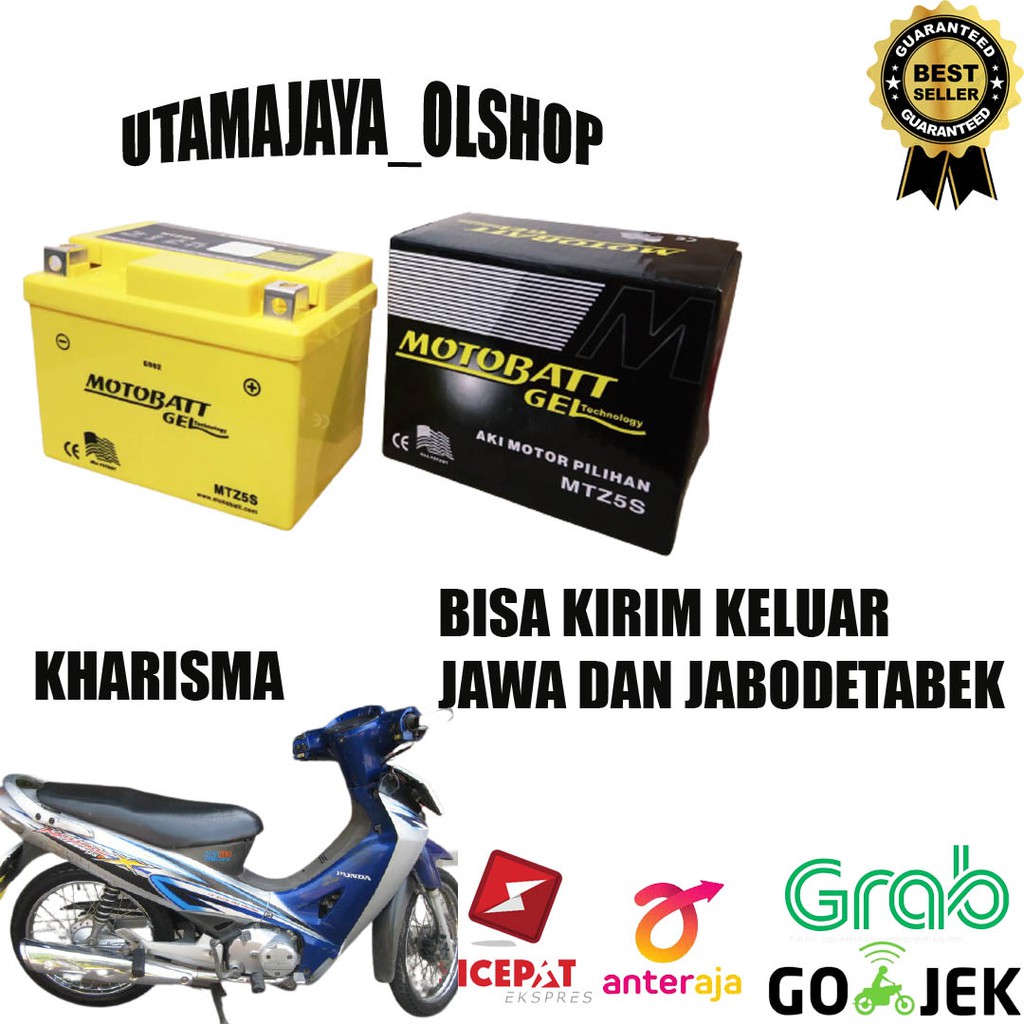 AKI MOTOR HONDA KHARISMA MOTOBATT MTZ5S ACCUKERING GEL ORIGINAL