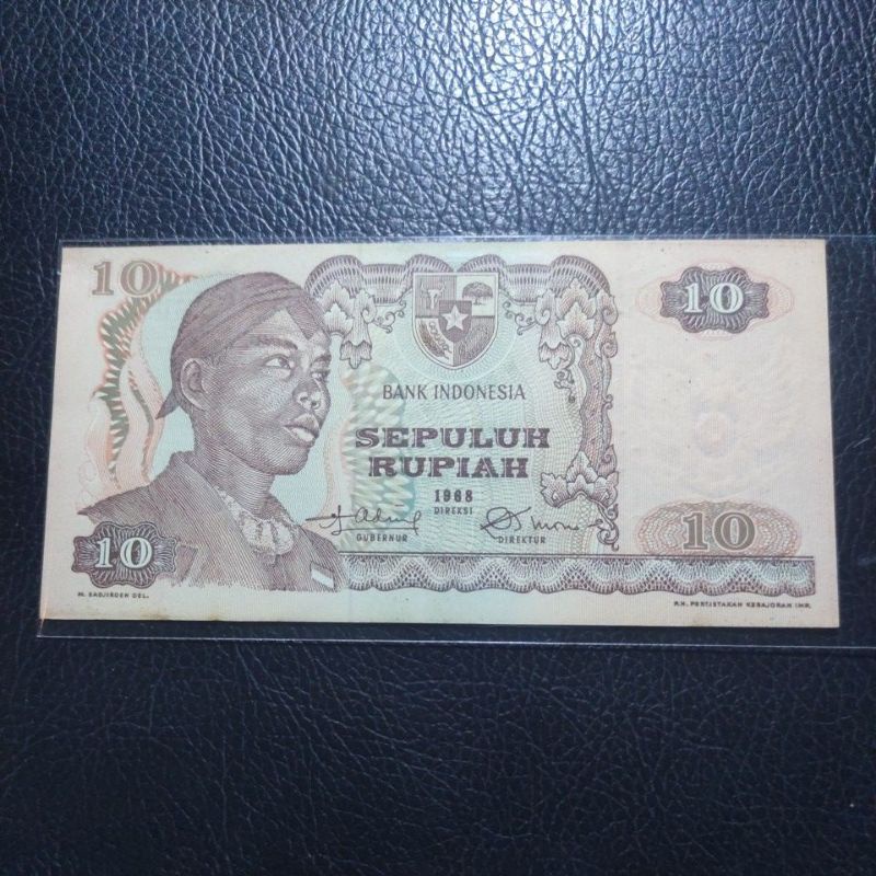 uang 10 rupiah sudirman thn 1968