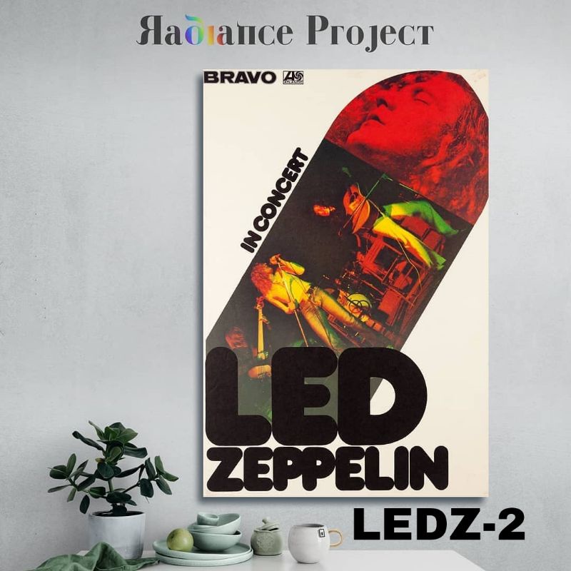 Poster "Led Zeppelin" Hiasan Dinding Kayu Aesthetic Wall Decor