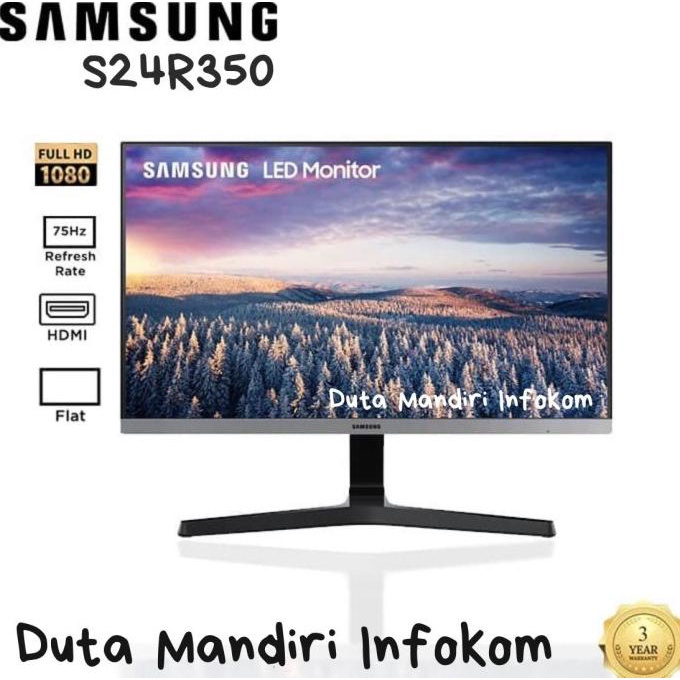 MONITOR LED SAMSUNG 24" LS24R350 S24R350 24R350 FHD IPS 75Hz MONITOR LED