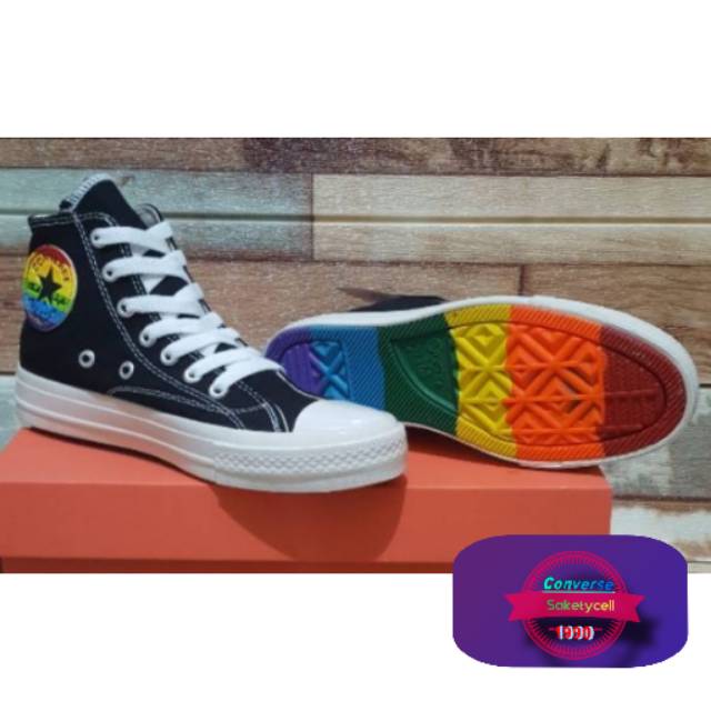 Sepatu CONVERSE ALL STAR CT70S high black white RAINBOW  /GRADE ORIGINAL/IMFOR VIETNAM