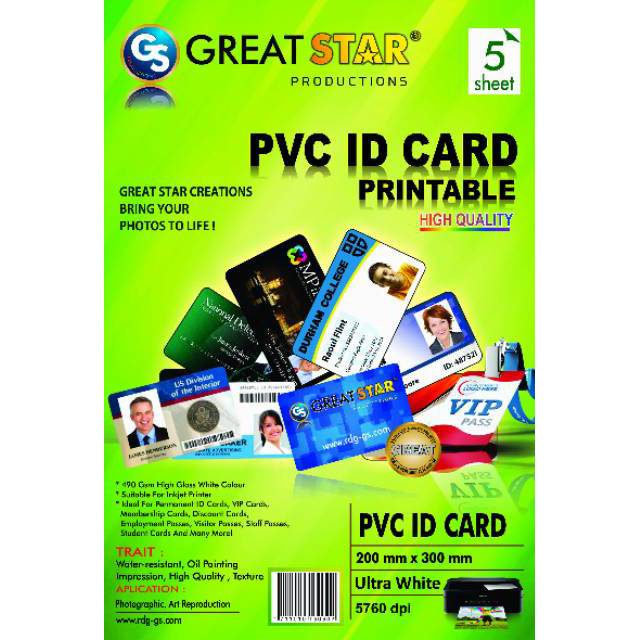 

PVC ID CARD GREAT STAR HIJAU 5 SET