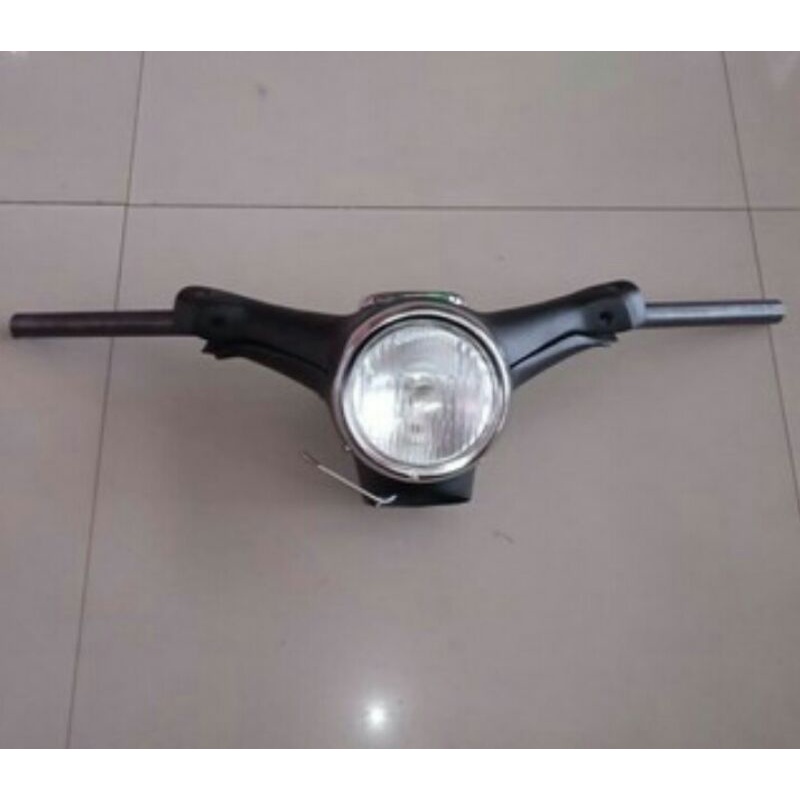 Stang batok kepala honda c70 warna hitam set lampu depan