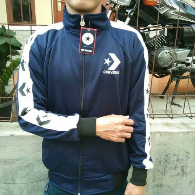 Jaket pria tracktop Converse navy