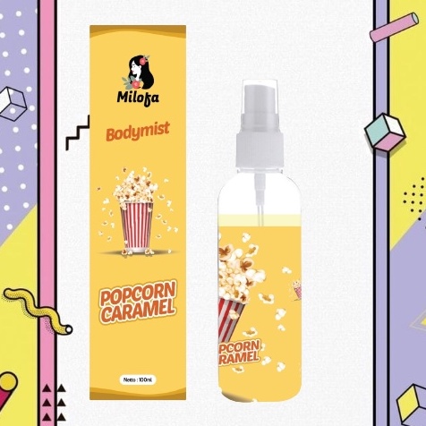 GEN - [BPOM] Parfum Body Mist Milofa Popcorn Caramel 100ml Premium / Parfum Popcorn Caramel 100ml Unisex / Parfum Popcorn Caramel Wangi Tahan Lama