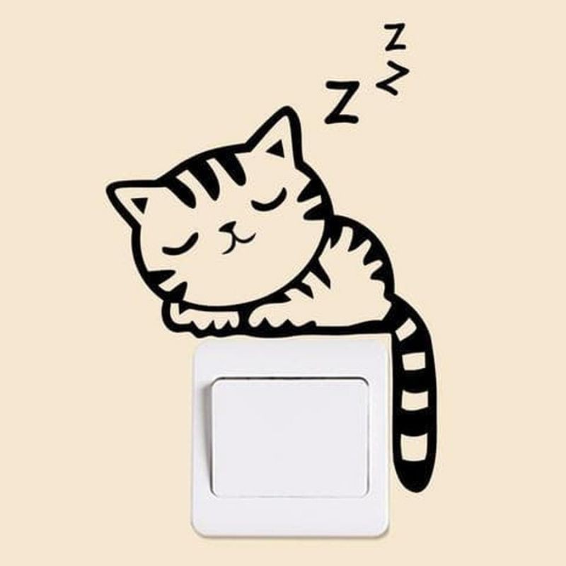 

Stiker Lucu Saklar Lampu Cutting Sticker Sleepy Cat