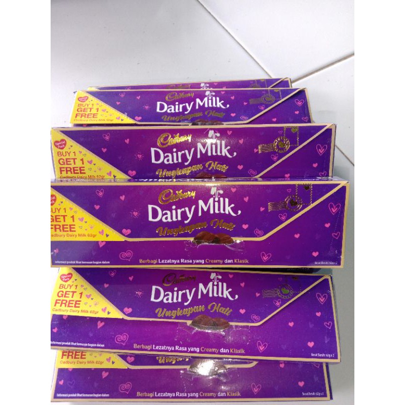 Coklat Cadbury Dairy Milk 65Gram BELI 1 GRATIS 1