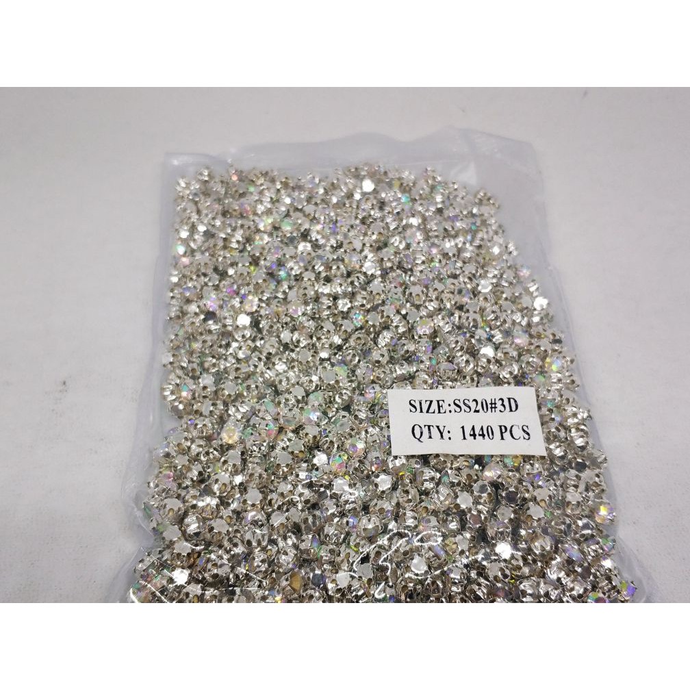 Diamond Cangkang / Permata Cangkang &quot;3D&quot; ss20 1  gross Putih, Putih AB