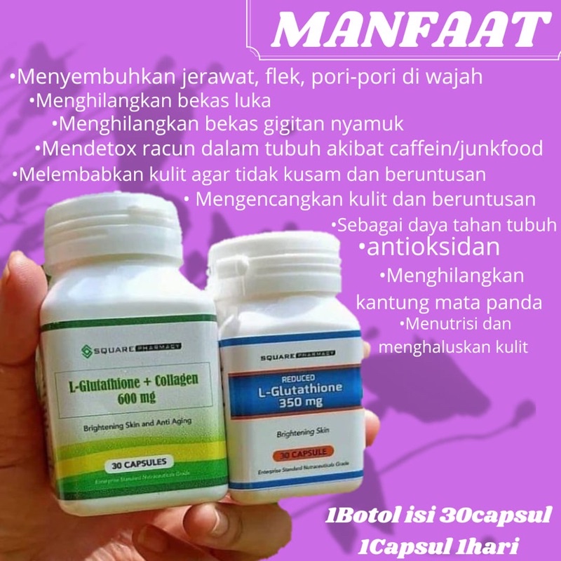 L-Glutathione (600mg+350mg premium collagen) 100%original