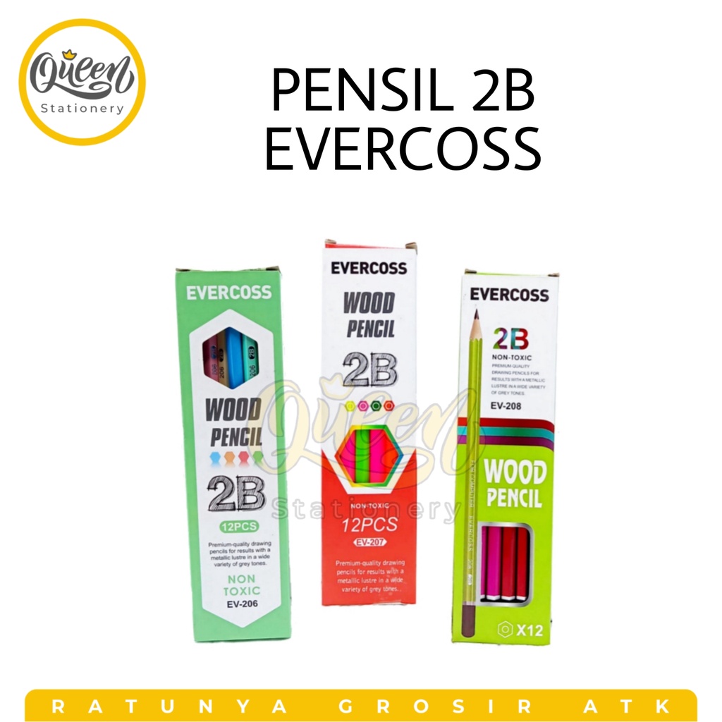 

1 PCS PENSIL 2B EVERCOSS / PENSIL KAYU / PENSIL MURAH