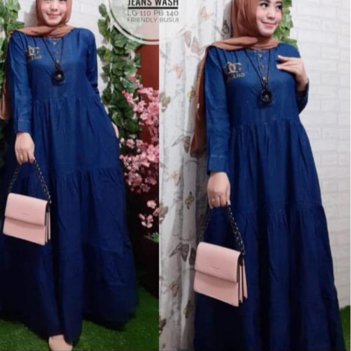 96E BAJU GAMIS WANITA/MAXY DRESS/GAMIS LEVIS /JEANS CANTIK/GAMIS /GAMIS /002➥¿ (Diskon)Model baru ➥