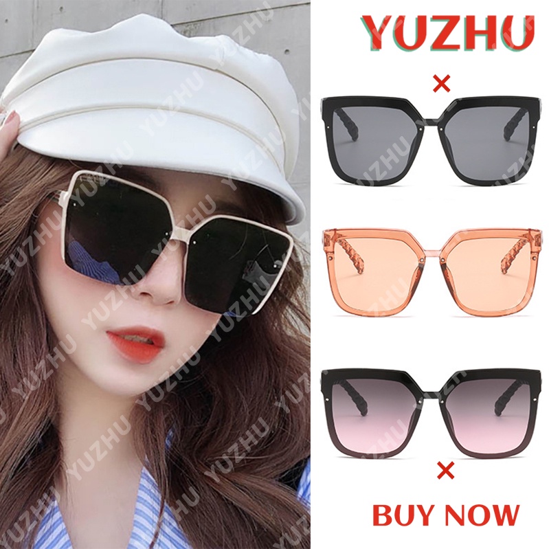 （YUZHU）COD Gaya Busana Korea Kacamata Hitam Besar Untuk Wanita Retro Square Shades Untuk Wanita