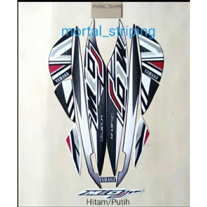 MIO J TAHUN 2012 WARNA HITAM STANDAR STIKER STRIPING LIS BODY BODI