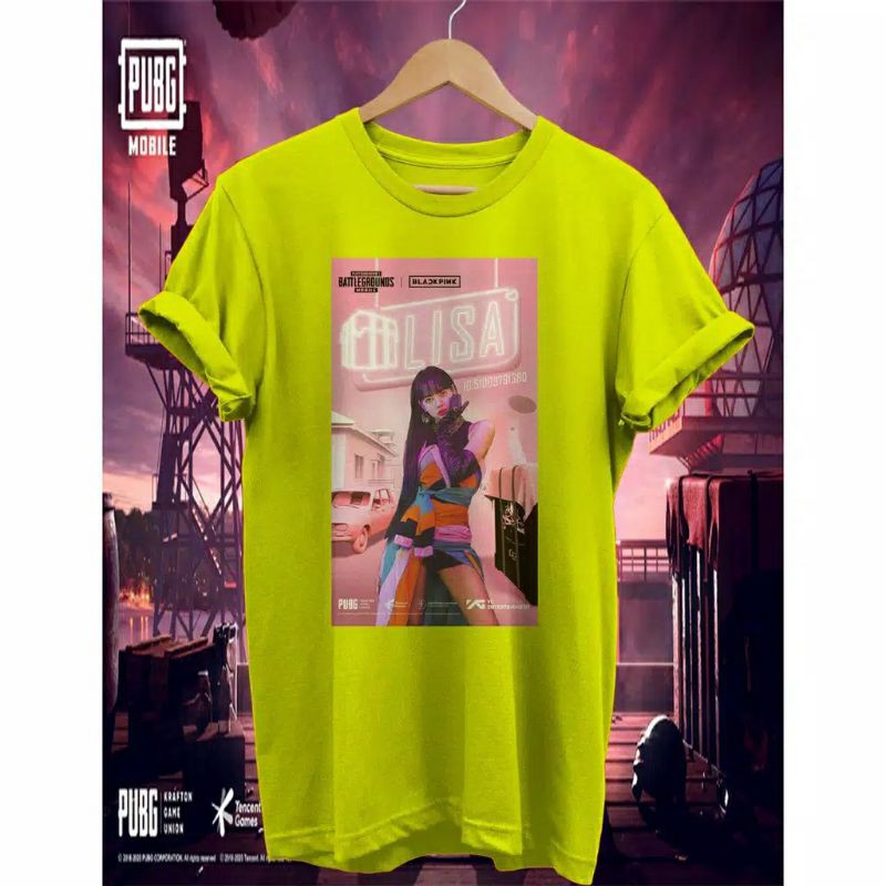 KAOS LISA BLAKCPINK COLLAPS WITH PUBG BAJU TSHIRT COMBED 30S