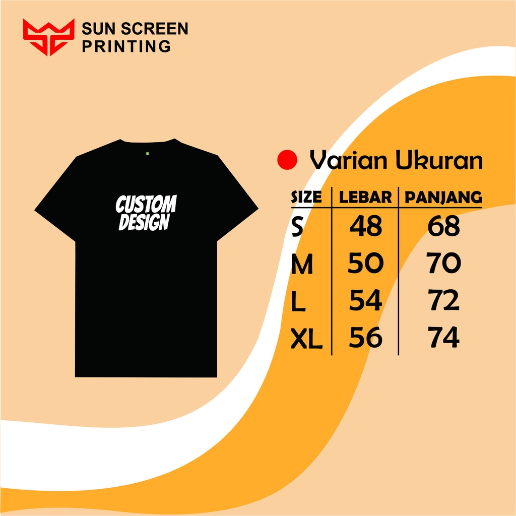 Kaos Custom Sablon Nama Satuan - Combed 30s