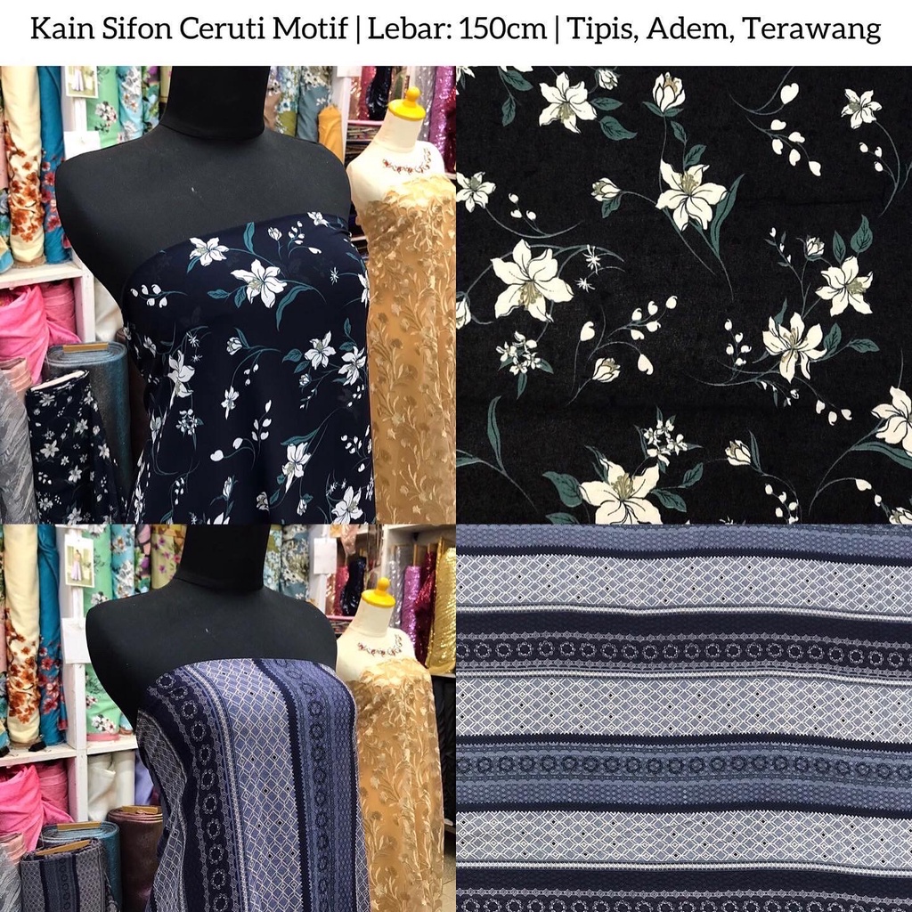 Kain Sifon Ceruti Motif | Lebar: 150cm