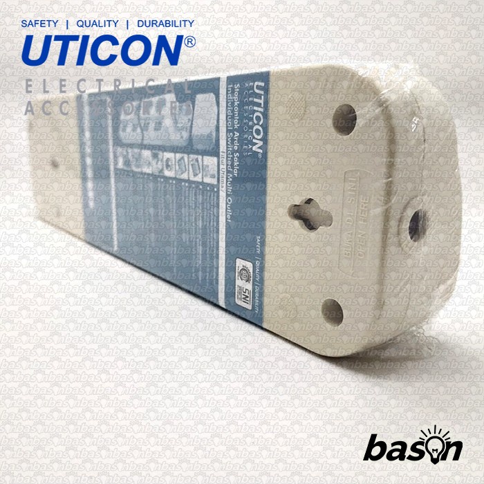 UTICON ST8582SN tanpa kabel - Stop Kontak + saklar pada setiap lubang