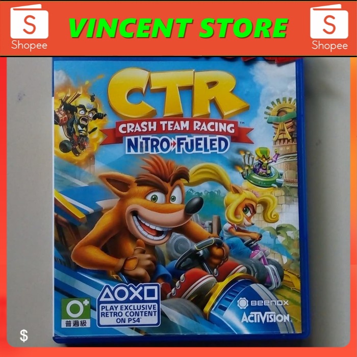 bd PS4 kaset game CTR CRASH TEAM RANCING NITRO FUELED