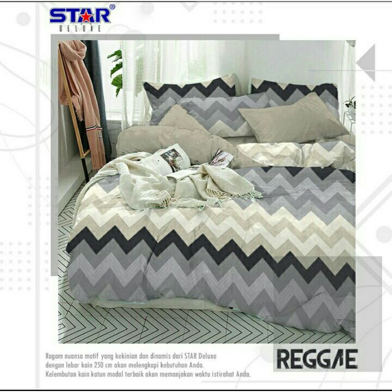 Sprei & Badcover katun lokal STAR motif REGGAE