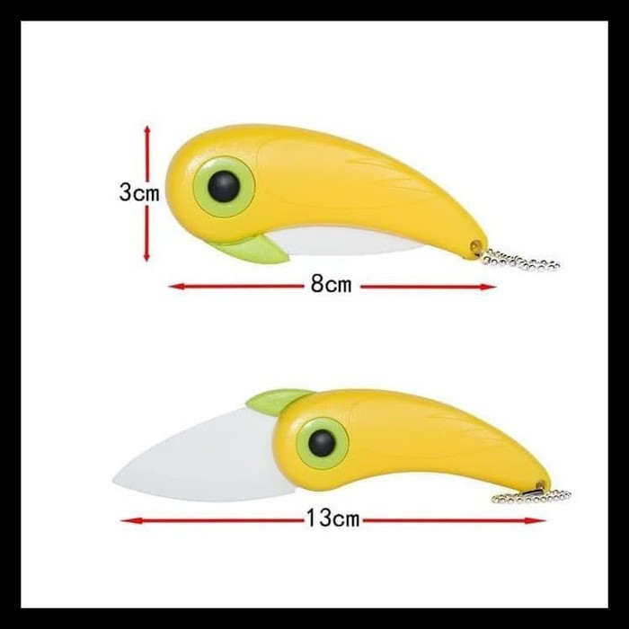 Pisau Lipat Bentuk Burung Mini, Pisau Dapur Pengupas Buah Keramik-gwengrosir09