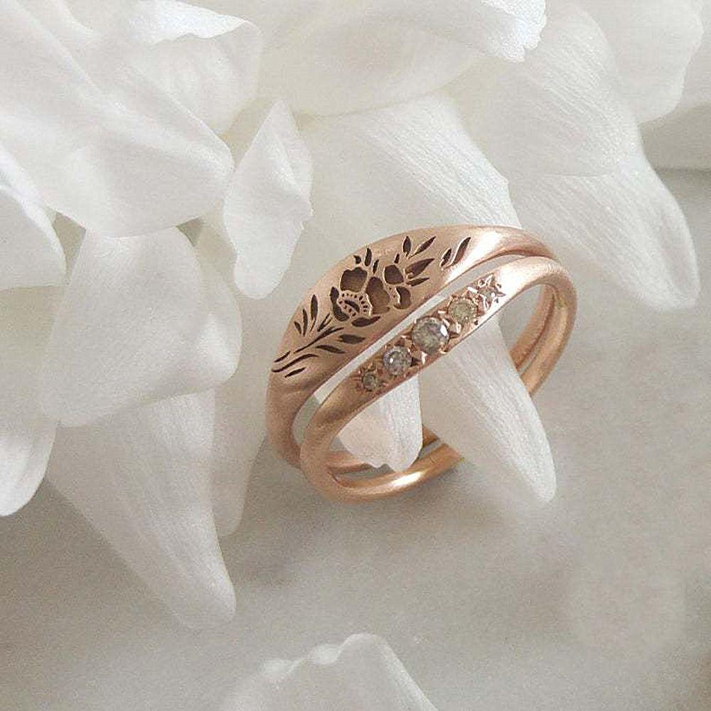 Cincin Bunga Lily2021Hadiah Perhiasan Pria Dan Wanita Terbaru Double