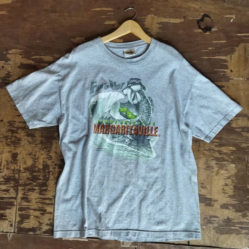 KAOS VINTAGE JIMMY BUFFETTS SECOND BRANDED PRELOVED MURAH