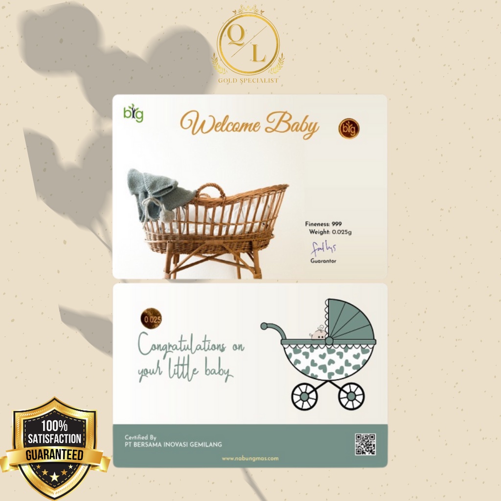 Logam Mulia LM Emas Mini Emasin BIG Gold Minigold 24K Gift - Baby Born Series, 0,025 0,05 0,10 | 0.0
