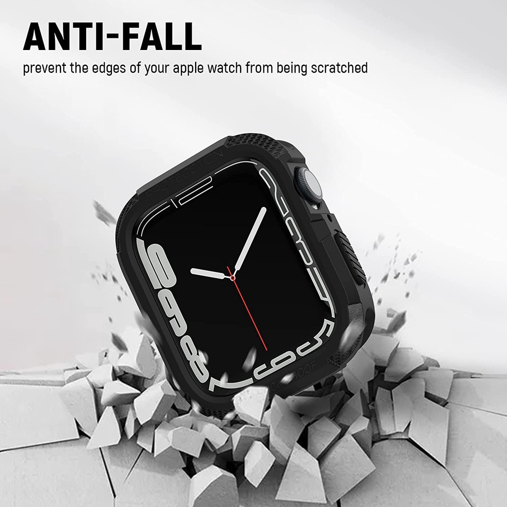 sarung jam tangan tahan goncangan TPU lembut (tanpa layar) kompatibel untuk Apple Watch 45mm 41mm 44mm 40mm 42mm 38mm seri 8/7/SE/6/5/4/3/2/1