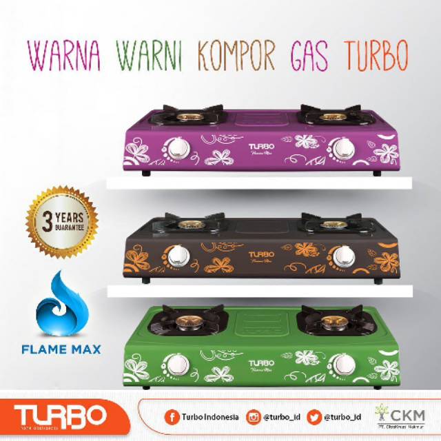 Kompor Gas 2 Tungku Merek Turbo Original