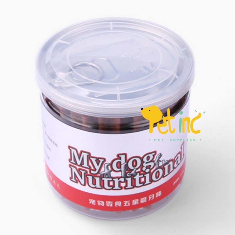 My dog nutritional chewing dental stick jar