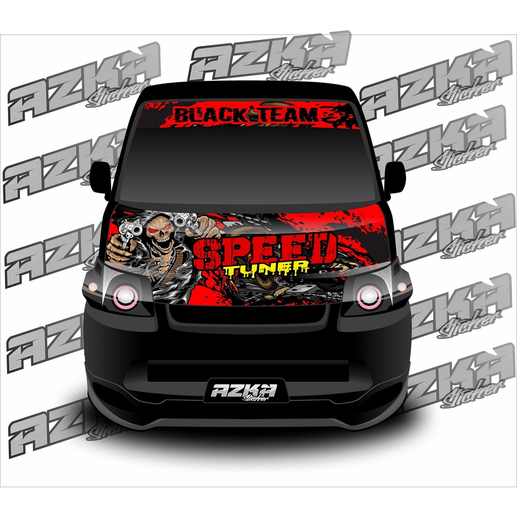 Stiker decal kabin mobil grandmax l300 suzuki carry, ts 120 ss, mega carry, DFSK bonus stiker kaca d